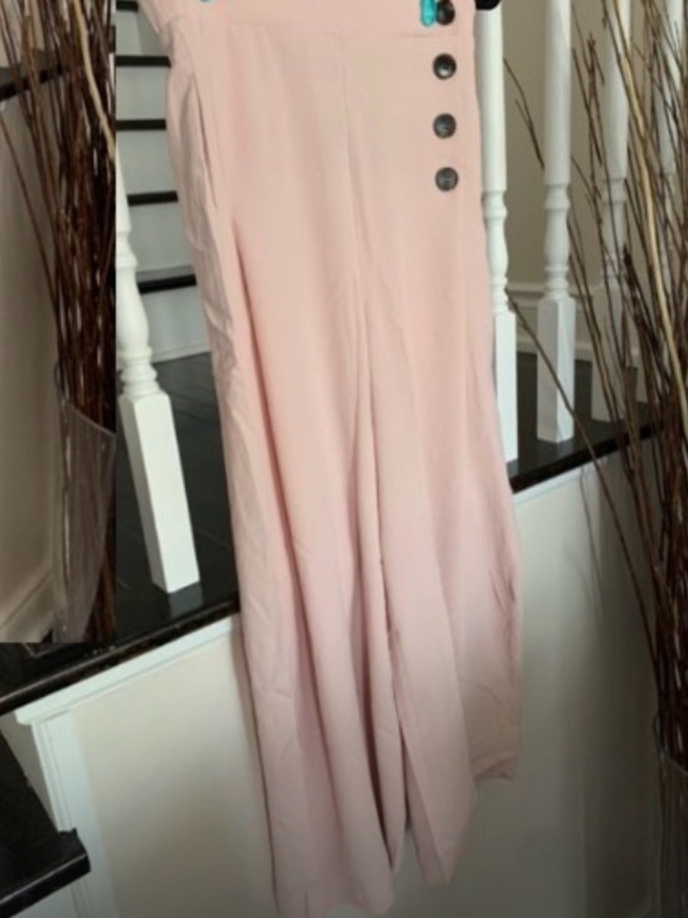 High-Rise Wide-Leg Ankle Pants in Blush